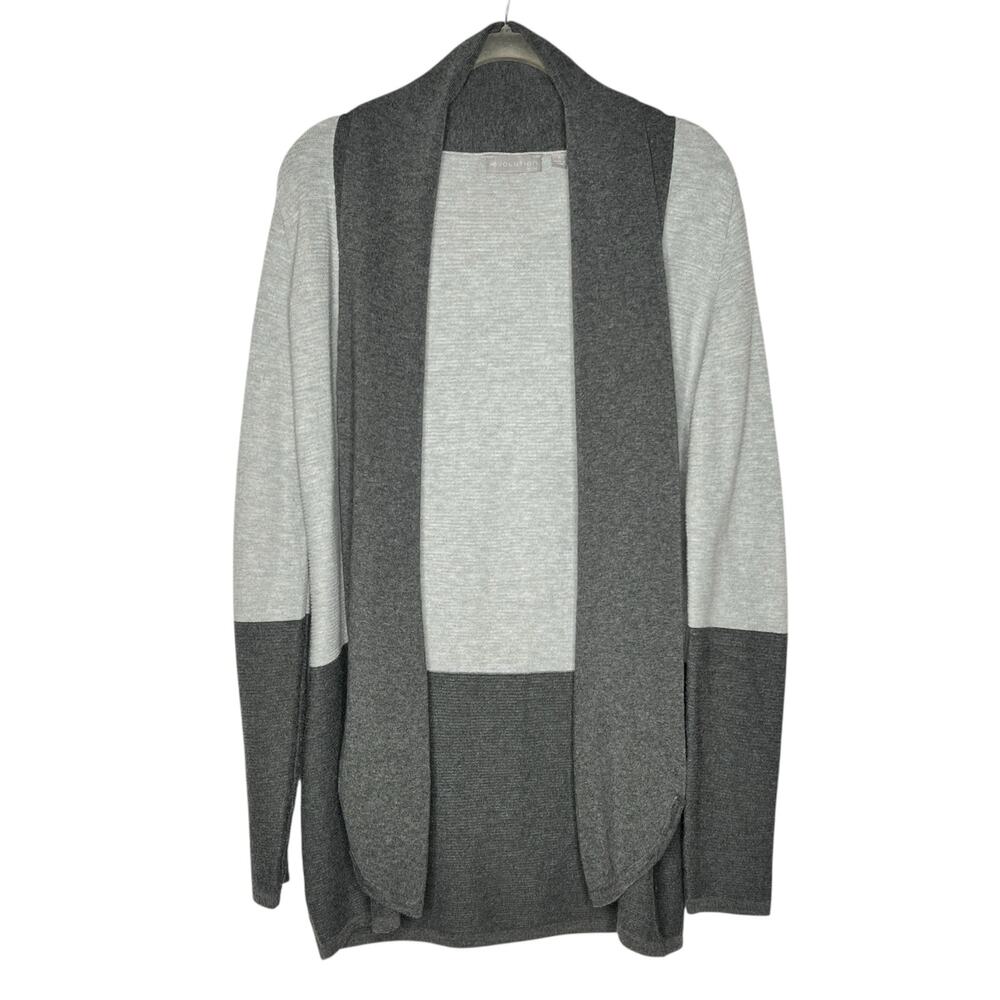 Evolution (S) Stassi Colorblock Open Cardigan - Stitch Fix Two-Toned Ribbed - Picture 9 of 10